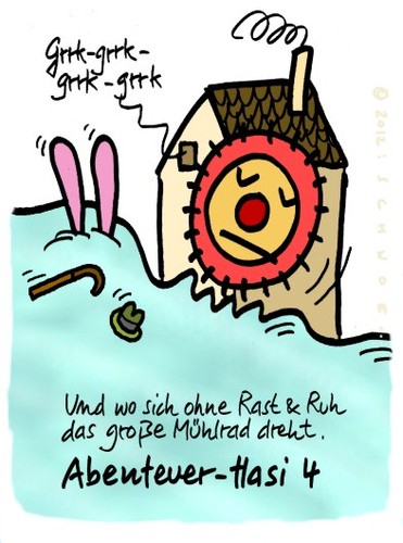 Cartoon: Hasi62 (medium) by schwoe tagged hase,hasi,mühle,mühlrad,angst,mahlen,mehl
