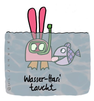 Cartoon: Hasi 38 (medium) by schwoe tagged hasi,fisch,tauchen,unterwasser,flossen,schwimmen