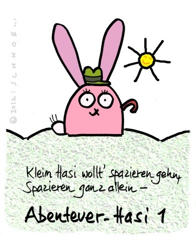 Cartoon: Hasi 59 (medium) by schwoe tagged hasi,hase,stock,hut,abenteuer