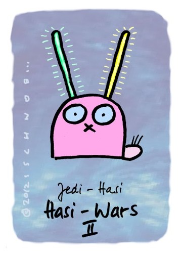 Cartoon: Hasi 67 (medium) by schwoe tagged hase,hasi,jedi,jediritter,laser,laserschwert,starwars