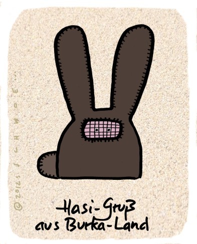 Cartoon: Hasi 73 (medium) by schwoe tagged hasi,hase,burka,schleier,frauenrechte,afghanistan