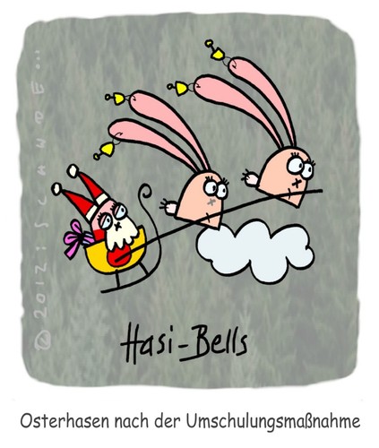 Cartoon: Hasi 86 (medium) by schwoe tagged hasi,hase,jinglebells,sant,santaclaus,weihnachtsmann