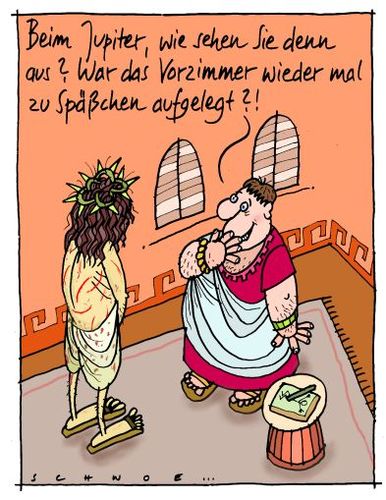 Cartoon: Pilatus (medium) by schwoe tagged pilatus,jesus,karfreitag,ostern,folter