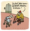 Cartoon: Scheibenbremsen (small) by schwoe tagged rollator gehhilfe senior alter gerontologie sportwagen angeber altersheim seniorenstift