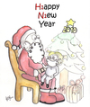 Cartoon: HAPPY NEW YEAR (small) by majezik tagged christmas swine flu