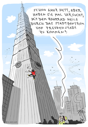 Cartoon: Ganz nett (medium) by H Mercker tagged cartoon,tagesaktuell,klettern,fassadenkletterer,hochhaus,alex,honnold,taipeh,101,presse,cartoon,tagesaktuell,klettern,fassadenkletterer,hochhaus,alex,honnold,taipeh,101,presse