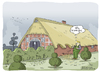 Cartoon: Heckenschnitt (small) by H Mercker tagged haus,reet,dach,ärger,gärtner,oldenburg