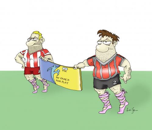 Cartoon: Fair Play II (medium) by Luiso tagged futbol