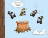 Cartoon: Kannibalismus (small) by Mangkor tagged lemminge,gourmet,schwarzer,humor,satire,cartoon