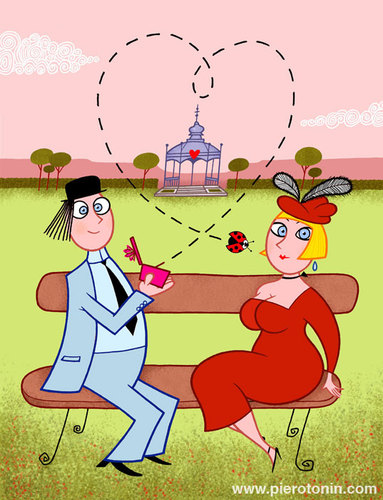Cartoon: Valentines Day (medium) by Piero Tonin tagged piero,tonin,valentines,day,raymond,peynet,love,lover,lovers