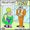 Cartoon: Fitness (small) by Piero Tonin tagged piero,tonin,fitness,gym,gyms,overweight,weight,fat,women