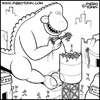 Cartoon: Godzilla (small) by Piero Tonin tagged godzilla japanese food chopstick chopsticks japane eat eating