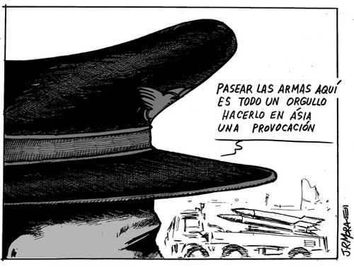 Cartoon: Desfile de las fuerzas armadas (medium) by jrmora tagged armas,desfile,ejercito,tanques,soldados,spain