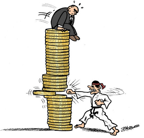 Cartoon: Economia (medium) by jrmora tagged dinero,economia,crisis,trabajo,sueldo,bolsa,mercado