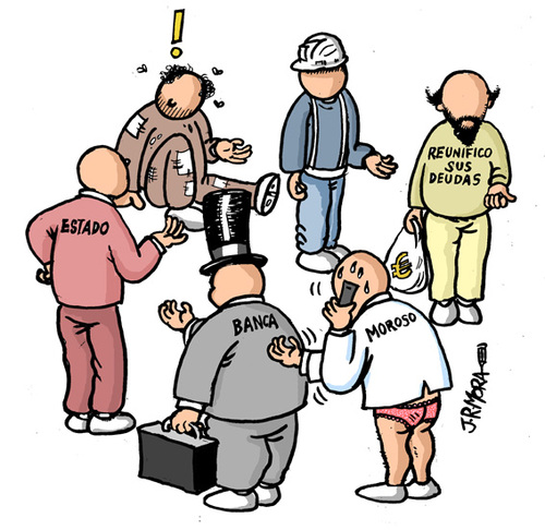 Cartoon: Economia (medium) by jrmora tagged deuda,banca,crisis,credito