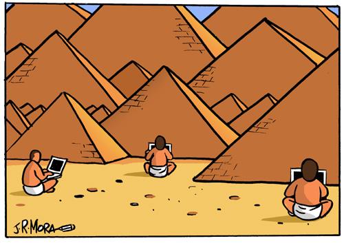 Cartoon: Faraones modernos (medium) by jrmora tagged wifi,faraones,egipto,futuro