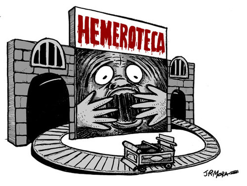 Cartoon: Hemeroteca (medium) by jrmora tagged prensa,periodismo,noticias,hemeroteca