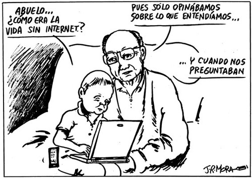 Cartoon: La vida antes de internet (medium) by jrmora tagged internet,opinion