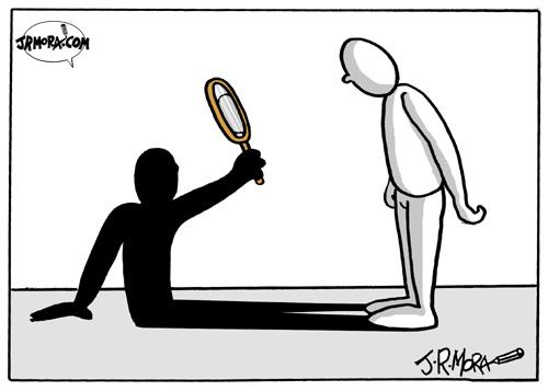 Cartoon: Reflexion (medium) by jrmora tagged personal,sombra,persona,personalidad
