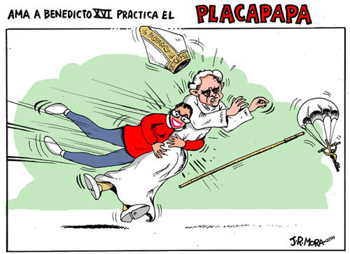 Cartoon: Susanna Maiolo abraza al Papa (medium) by jrmora tagged ratzinger,papa,roma,vaticano,benedicto