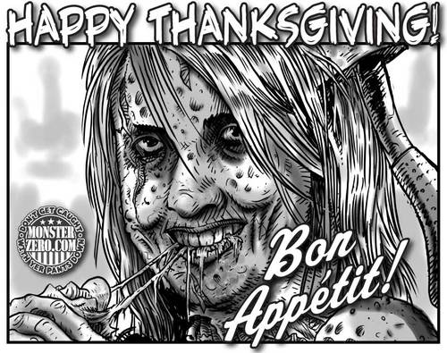 Cartoon: Happy Thanksgiving! (medium) by monsterzero tagged zombie,thanksgiving,holiday