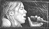 Cartoon: Lhasa de Sela - First Sketch (small) by BenHeine tagged lhasa de sela drawing sketch singer chanteur songwriter breast cancer woman talent mexico us canada france tribute voice micro sing chant song death immortal the living road con toda palabra la llorona rising small cara pared ben heine croquis