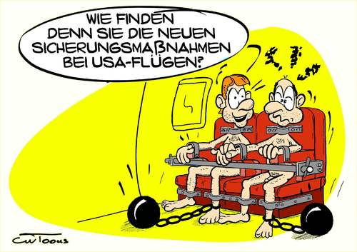 Cartoon: --- (medium) by cwtoons tagged usa,flug,fliegen,sicherheit,terrorismus