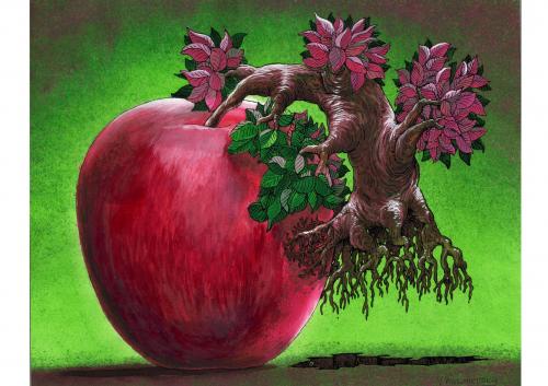 Cartoon: apple (medium) by Kazanevski tagged no,tags,
