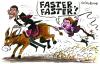 Cartoon: Democratic Presidential Race (small) by Christo Komarnitski tagged usa,democratic,presidential,race,hillary,clinton,obama