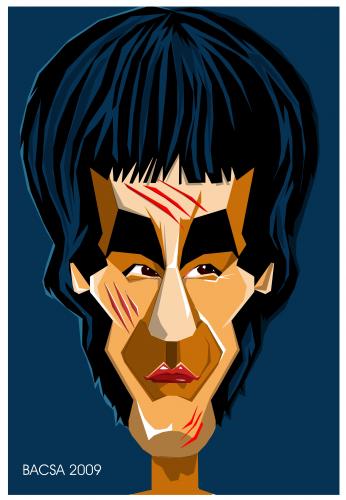 Cartoon: Bruce Lee (medium) by bacsa tagged bruce,lee