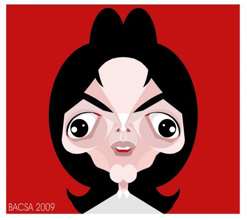 Cartoon: Michael Jackson (medium) by bacsa tagged michael,jackson