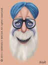 Cartoon: Manmohan Singh (small) by bacsa tagged manmohan singh