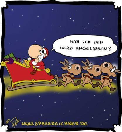 Cartoon: Herd angelassen (medium) by Clemens tagged weihnachtsmann,weihnachten,rentierschlitten