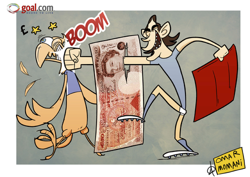 Cartoon: Cavani beats Manchester City (medium) by omomani tagged cavani,champions,league,england,italy,manchester,city,napoli,premier,serie,uruguay
