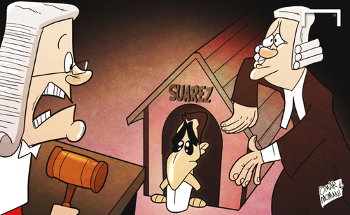 Cartoon: Desperate Suarez (medium) by omomani tagged suarez