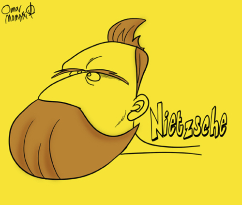 Cartoon: Friedrich Nietzsche (medium) by omomani tagged friedrich,nietzsche