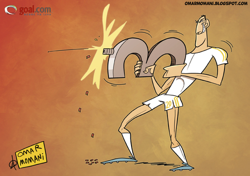 Cartoon: Higuain -Super Hat-tricks- (medium) by omomani tagged argentina,higuain,la,liga,real,madrid,spain