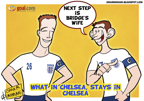 Cartoon: Lampard and Terry (medium) by omomani tagged bridge,chelsea,england,lampard,manchester,city,premier,league,terry