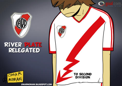 Cartoon: River Plate down (medium) by omomani tagged river,plate,argentina,primera