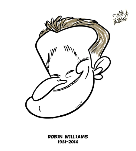 Cartoon: Robin Williams tribute (medium) by omomani tagged hollywood,robin,williams