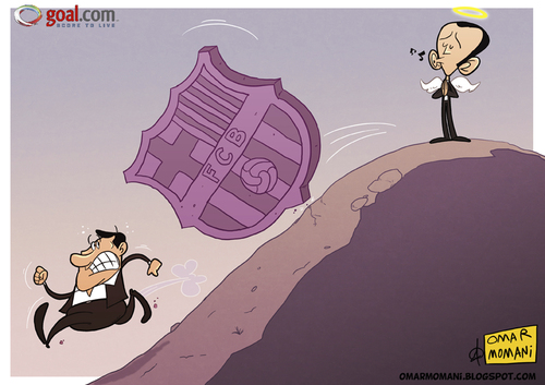 Cartoon: Rosell vs Laporta (medium) by omomani tagged spain,rosell,laporta,liga,la,barcelona