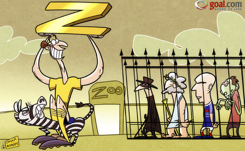 Cartoon: Zlatan goes into the dictionary (medium) by omomani tagged zorro,zoo,zombie,zidane,zinedine,zeus,zebra,sweden,ibrahimovic