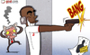 Cartoon: Cole extra shooting practice (small) by omomani tagged ashley,cole,roy,hodgson,england,euro,2012