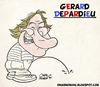 Cartoon: Gerard Depardieu (small) by omomani tagged gerard depardieu france actor calvin and hobbes cyrano de bergerac green card