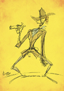 Cartoon: High Plains Drifter (small) by omomani tagged clint eastwood cowboy west westren the stranger