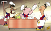 Cartoon: Messi Suarez and Neymar Pizza (small) by omomani tagged barcelona,messi,neymar,suarez