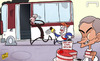 Cartoon: Mourinho spoils Wenger party (small) by omomani tagged arsenal,chelsea,mourinho,premier,league,wenger