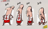Cartoon: Rafas lucky red pants (small) by omomani tagged rafael,benitez,liverpool