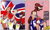Cartoon: Team GB miss out (small) by omomani tagged craig,bellamy,danny,sturridge,gb,greg,rutherford,jessica,ennis,london,2012,olympic,mo,farah,ryan,giggs