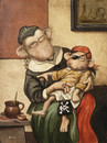 Cartoon: Der Erstgeborene (small) by Uschi Heusel tagged märchen,ratte,ludwig,gold,stroh,maskerade